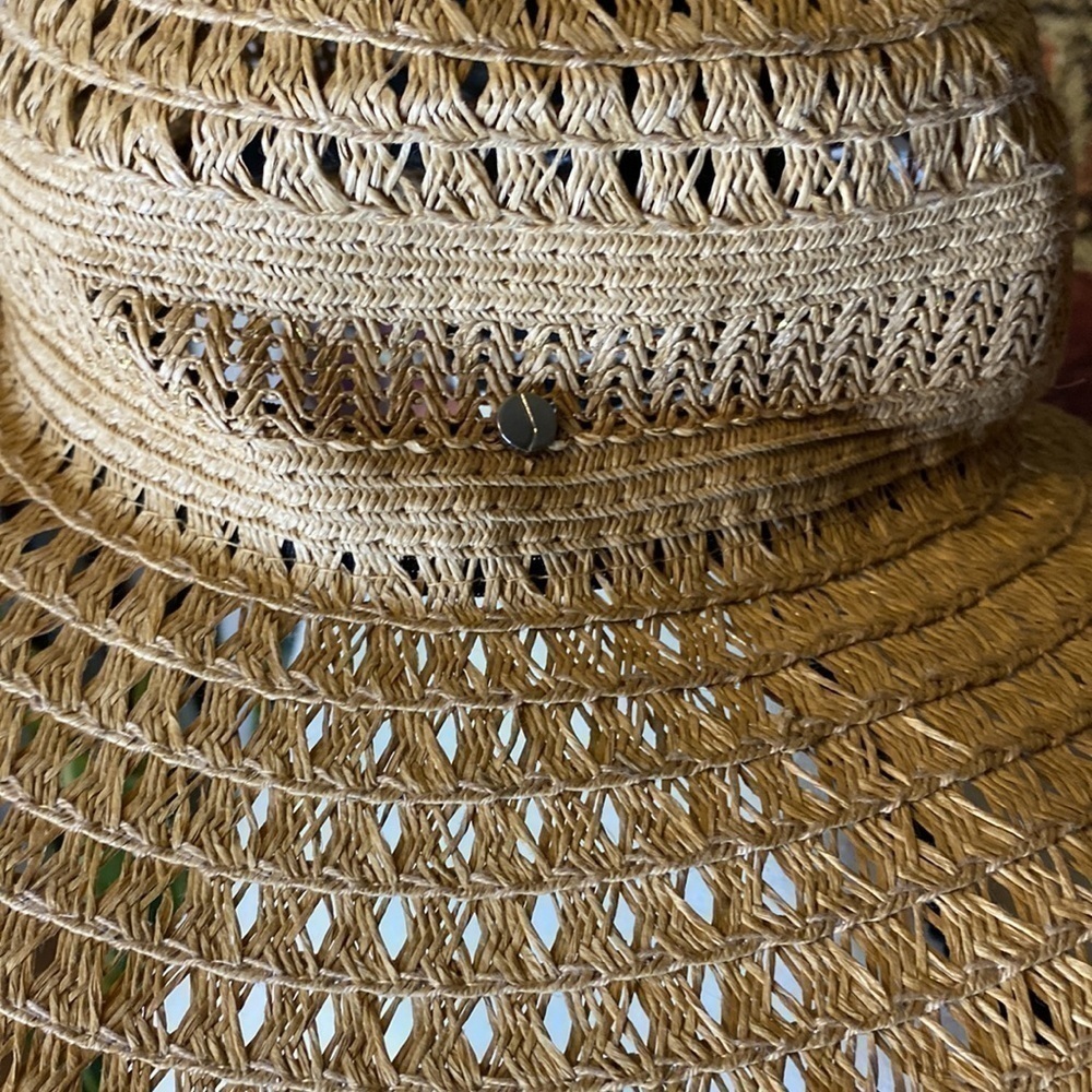 Jones New York Wide Brim Natural Floppy Sun Hat One Size - Picture 4 of 5